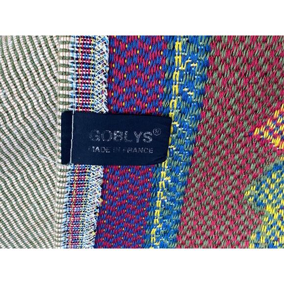 GOBLYS Table Covering Tapestry Square Floral Jacquard Cotton Beige France 58x58 - Picture 12 of 13